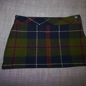 J. Crew plaid mini skirt.